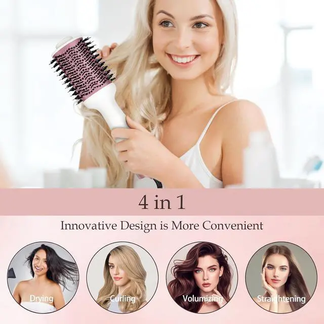 Alt view image 5 of 7 - Hair Dryer Brush One Step Dry Detangle Straighten Smooth for Long Hair | Powerful 1200W 3 Speed Settings Titanium Coating Negative Ion Tech Salon-Quality Blowout Styling at Home