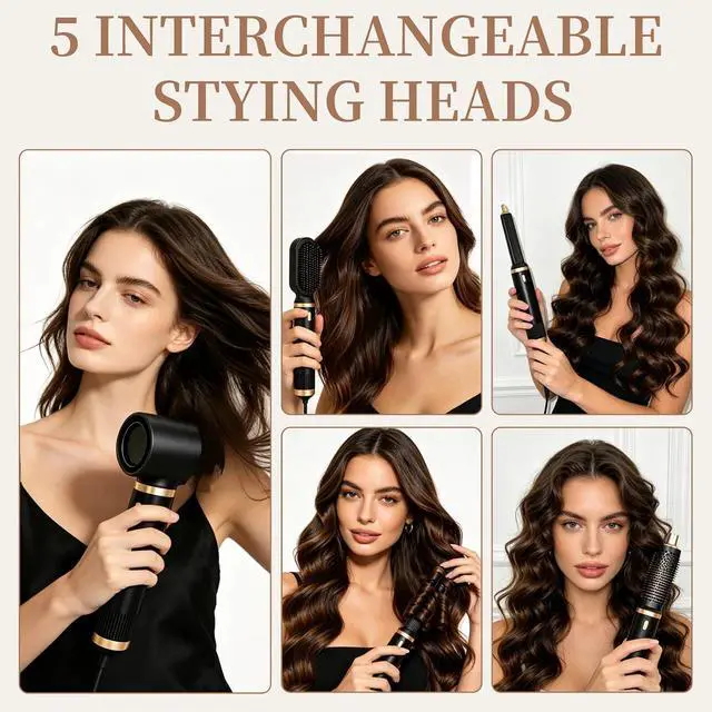 Alt view image 2 of 7 - Hair Dryer Comb 5-in-1 Automatic air Curling Iron Set Hair