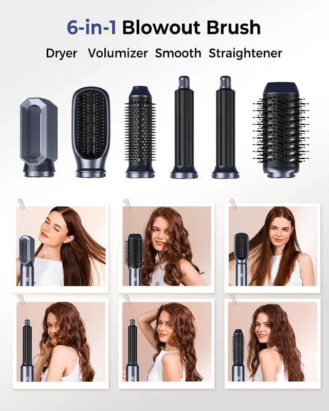 Alt view image 2 of 7 - 1000W Air Styler Airbrush 6 in 1 Magic Styler Set Hair Styler