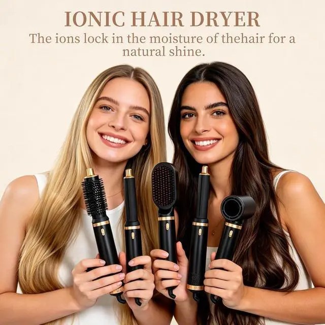 Alt view image 7 of 7 - Hair Dryer Comb 5-in-1 Automatic air Curling Iron Set Hair
