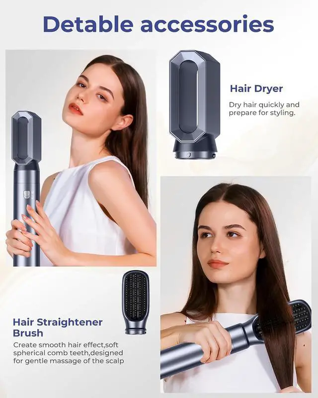 Alt view image 4 of 7 - 1000W Air Styler Airbrush 6 in 1 Magic Styler Set Hair Styler