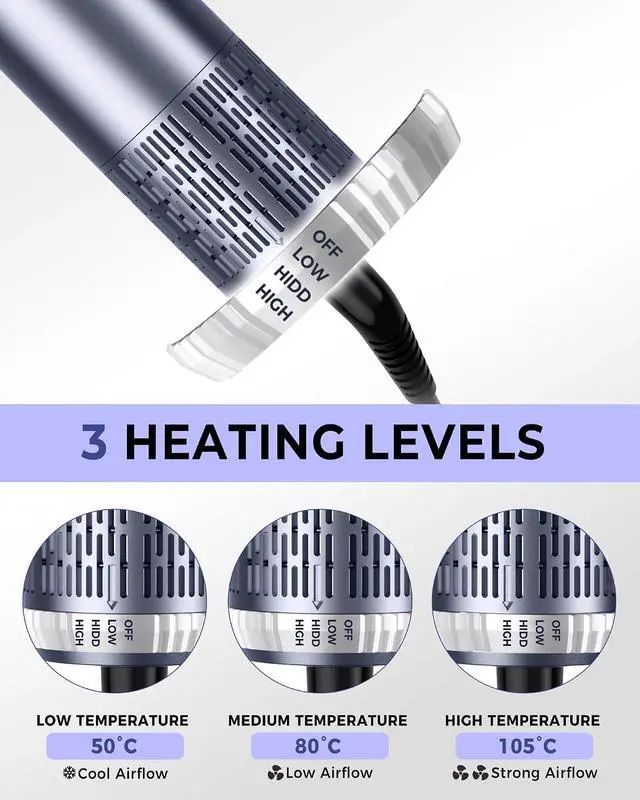 Alt view image 6 of 7 - 1000W Air Styler Airbrush 6 in 1 Magic Styler Set Hair Styler