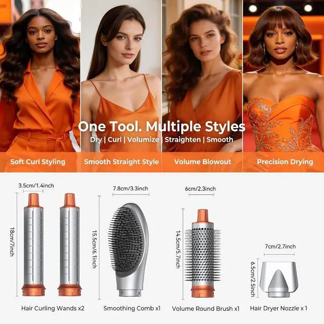Alt view image 6 of 7 - 5 in 1 Hair Styler Air Wrap Hot Air Brush for Hair Styling