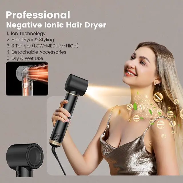Alt view image 3 of 7 - 5 in 1 Hair Styler Airbrush 5 in 1 Multi Styler Air Brush 5 in 1