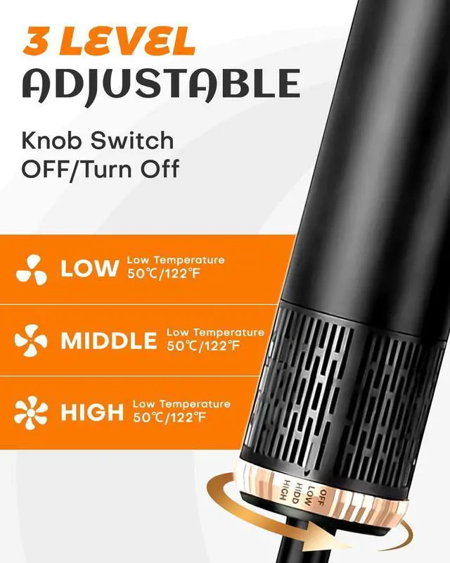 Alt view image 4 of 7 - 6 in 1 Airbrush Hair Styler and Hot Air Dryer Brush Set Womens Hairdryers Air Styler with Rotating Brush