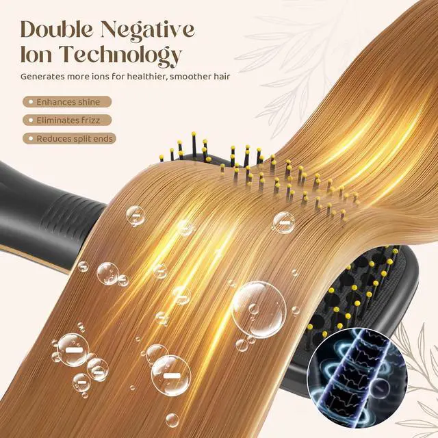 Alt view image 3 of 7 - 3 in 1 Hair Dryer Brush Hot Air Styling Brush
