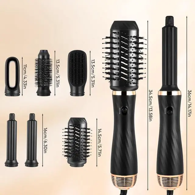 Alt view image 2 of 7 - 6 in 1 Hair Styler 1000w Hair Dryer Brush for Hair Styling