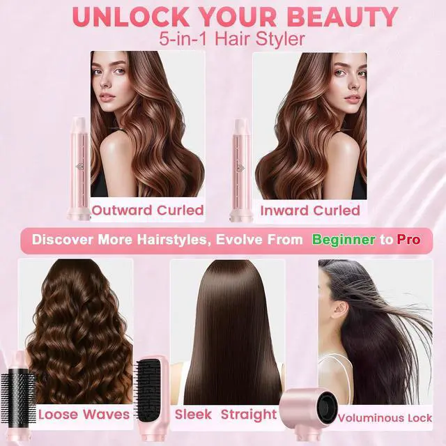 Alt view image 2 of 7 - 8 in 1 Hot Air Brush Hair Styler