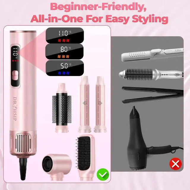 Alt view image 3 of 7 - 8 in 1 Hot Air Brush Hair Styler