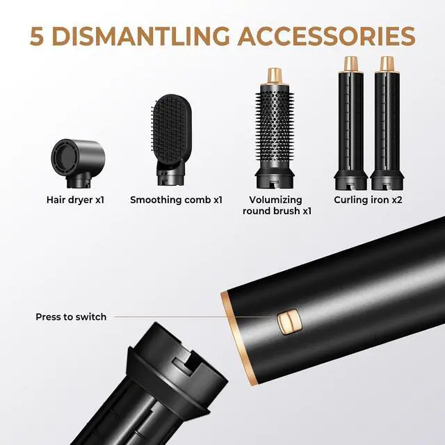 Alt view image 6 of 7 - 5 in 1 Hair Styler Magic Styler Without Heat Damage