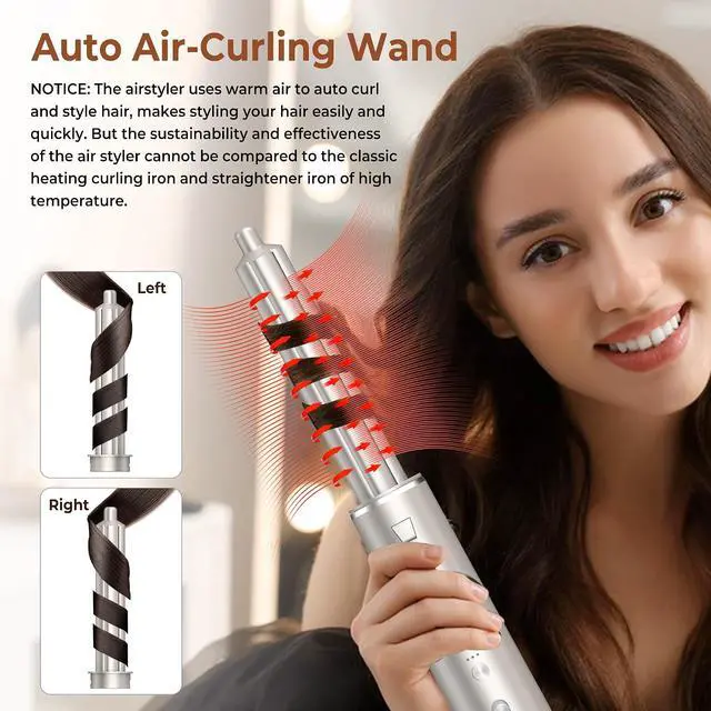 Alt view image 2 of 7 - 5 in 1 Hair Air Styler Dryer with Air Curling Wands Multi-use