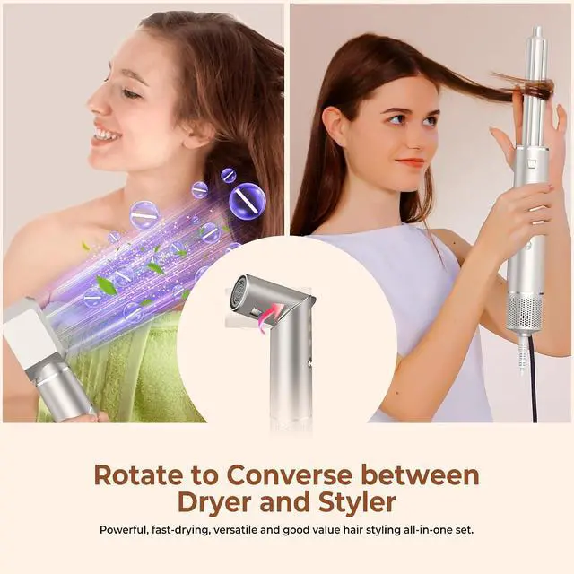 Alt view image 3 of 7 - 5 in 1 Hair Air Styler Dryer with Air Curling Wands Multi-use