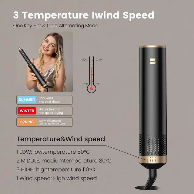 Alt view image 7 of 7 - 5 in 1 Hair Styler Airbrush 5 in 1 Multi Styler Air Brush 5 in 1