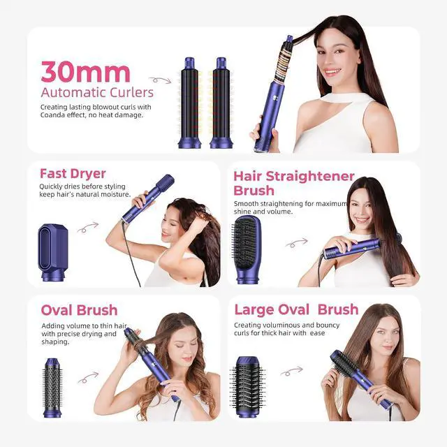 Alt view image 2 of 7 - Airbrush Hair Styler 6 in 1 Multi Styler