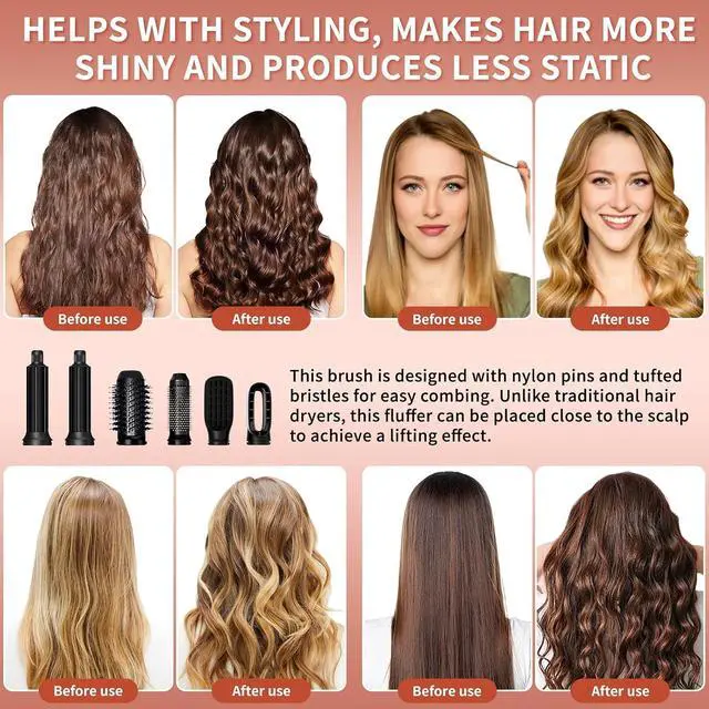 Alt view image 6 of 7 - 1000W Air Styler 6 in 1 Hair Styler