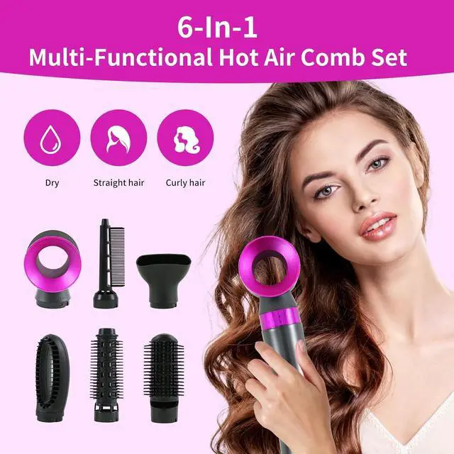 Alt view image 3 of 7 - Hair Dryer Brush Blow Dry Hair Brush 6 in 1