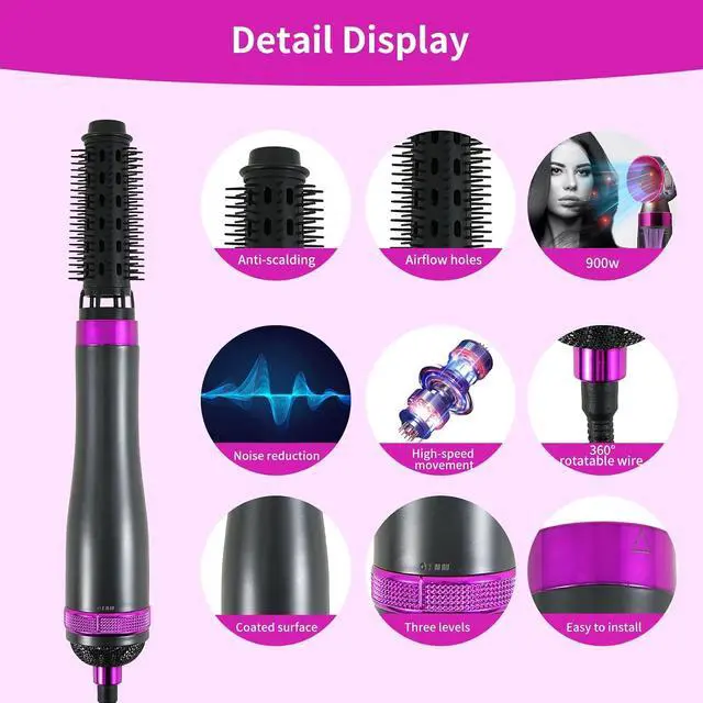 Alt view image 5 of 7 - Hair Dryer Brush Blow Dry Hair Brush 6 in 1
