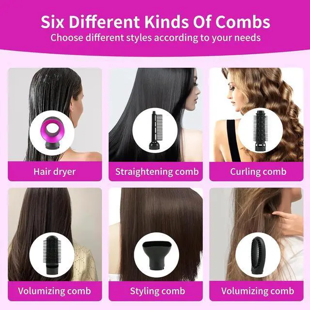 Alt view image 7 of 7 - Hair Dryer Brush Blow Dry Hair Brush 6 in 1