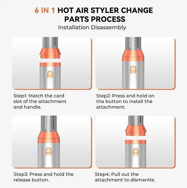 Alt view image 5 of 7 - Hair Styler 6 in 1 110000 RPM Airbrush Magic Styler