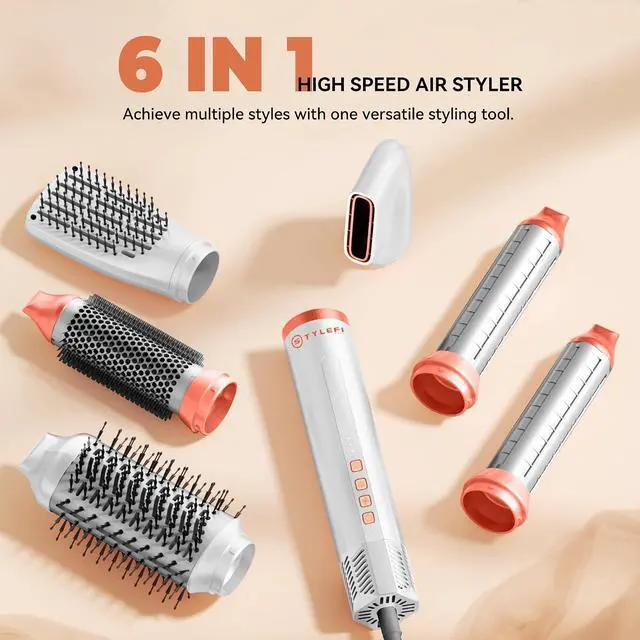 Alt view image 2 of 7 - Hair Styler 6 in 1 110000 RPM Airbrush Magic Styler