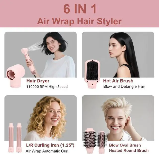 Alt view image 2 of 7 - 6-in-1 Hair Dryer Set with Storage Case
