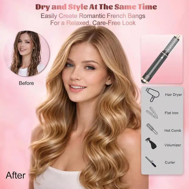 Alt view image 3 of 6 - 5 in 1 Hair Styler Hot Air Brush Air Curling Wrap