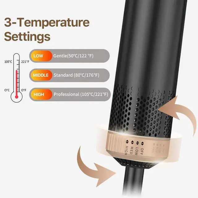 Alt view image 5 of 7 - 5 in 1 Hot Air Styler Brush 1000W Hairdryer and Curler