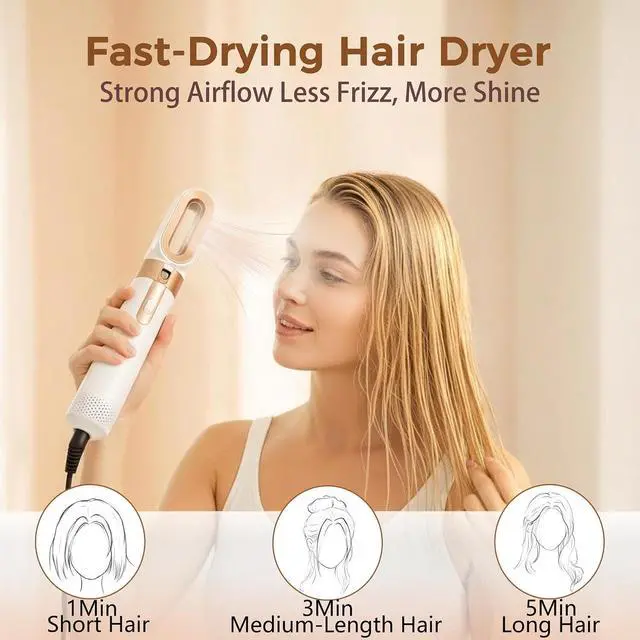 Alt view image 3 of 7 - 5 in 1 Hair Styler & Air Styler with Ionic Hairdryer