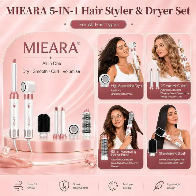Alt view image 2 of 7 - 5 in 1 Hair Styler & Air Styler