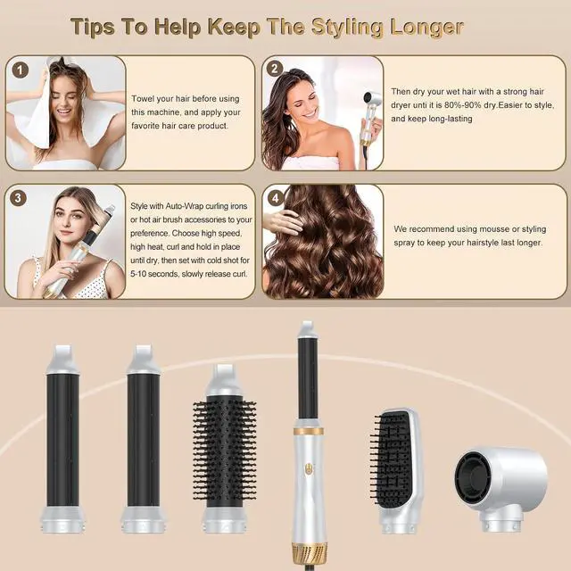Alt view image 7 of 7 - Magic Air Styler 5 in 1 Hair Styler