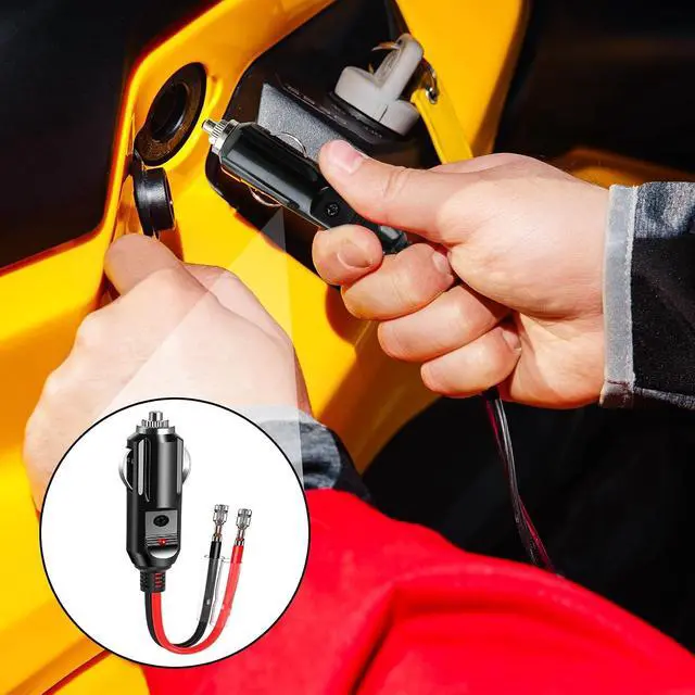 Alt view image 5 of 6 - 12V / 24V Car Cigarette Lighter Male Plug with Lead and Wiring 16 AWG