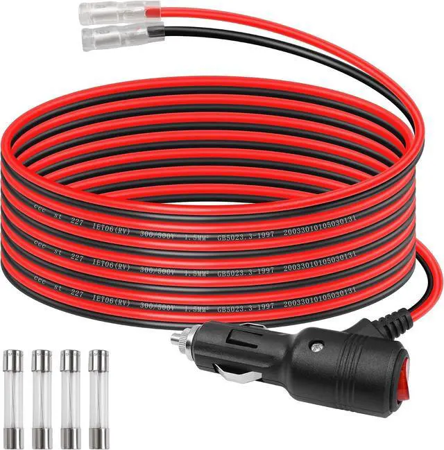 Main image of 12volt Replacement Cigarette Lighter Male Plug with Leads & LED Light