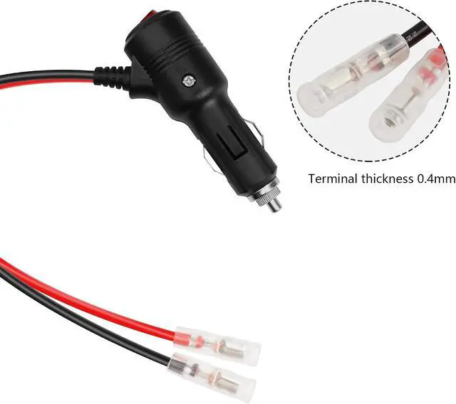 Alt view image 5 of 7 - 12volt Replacement Cigarette Lighter Male Plug with Leads & LED Light