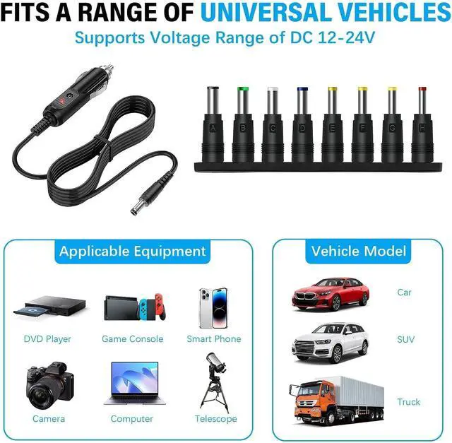 Alt view image 3 of 7 - 12V 5A DC Car Plug Adapter