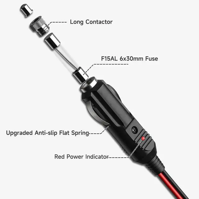 Alt view image 3 of 5 - Car Cigarette Lighter Splitter 1 to 2 12V Power Charger Port Adapter