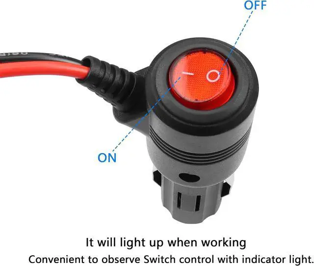 Alt view image 3 of 7 - 12volt Replacement Cigarette Lighter Male Plug with Leads & LED Light