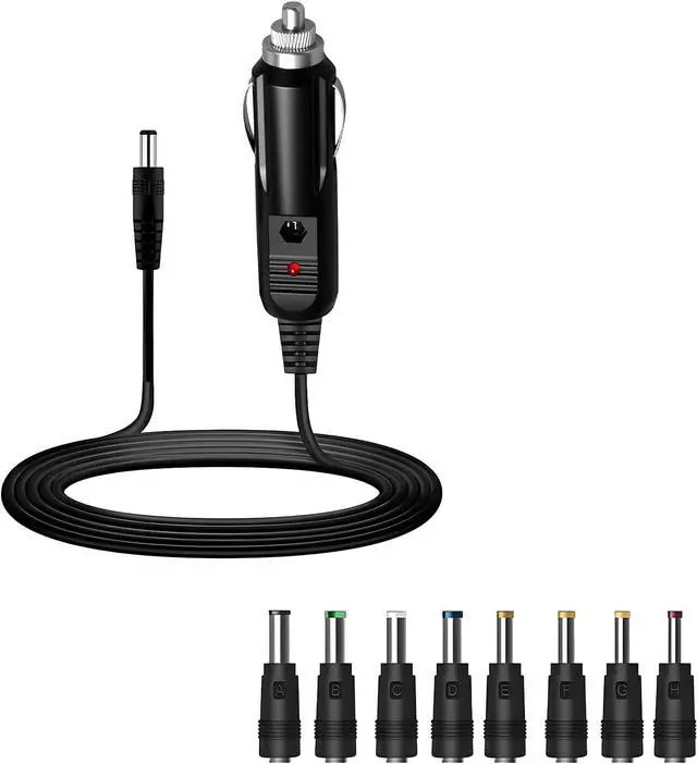 Main image of DC 12V 3A Car Charger Power Supply Universal Cord with 8 Connectors 1M Extension Cable