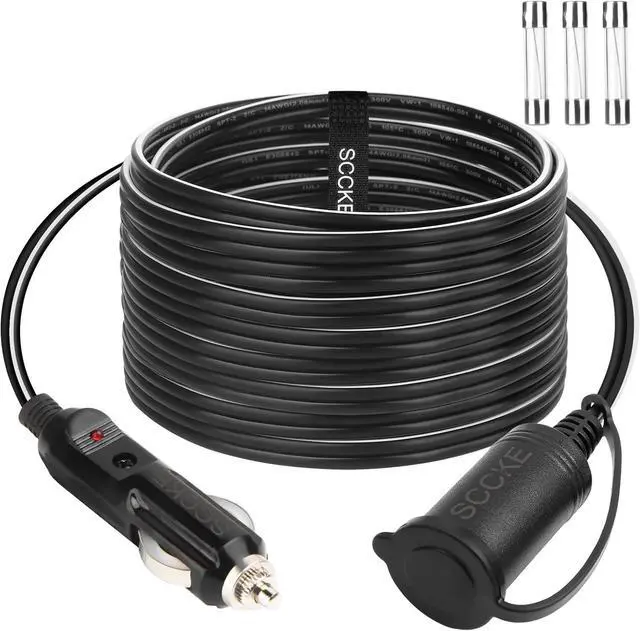 Main image of 14AWG Premium Pure Copper 12V 24V Car Cigarette Lighter Socket Extension Cord