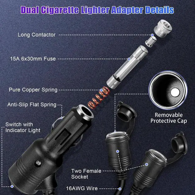 Alt view image 3 of 7 - 12v/24v Extension Lead for Car