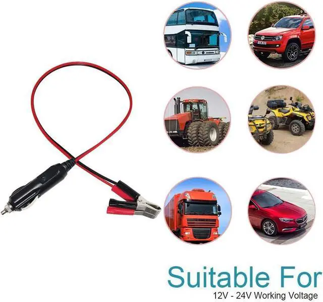 Alt view image 4 of 7 - 12Volt 3FT Automotive Sturdy Alligator Clamp Booster Jumper Battery Charge Cable