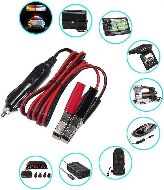 Alt view image 5 of 7 - 12Volt 3FT Automotive Sturdy Alligator Clamp Booster Jumper Battery Charge Cable