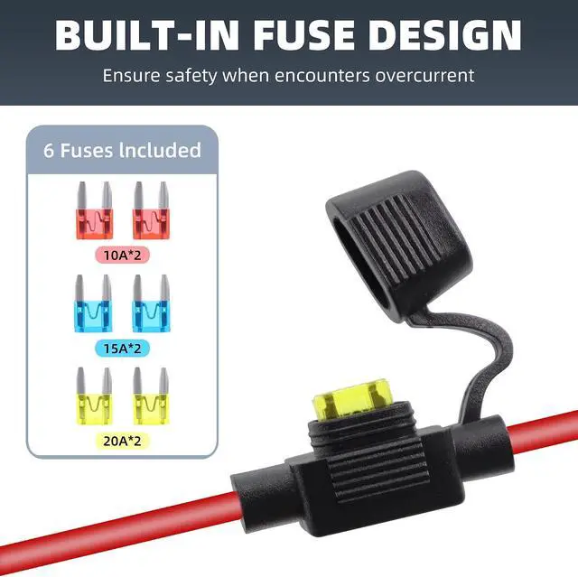 Alt view image 5 of 7 - 12V/24V Cigarette Lighter Socket Extension Cable