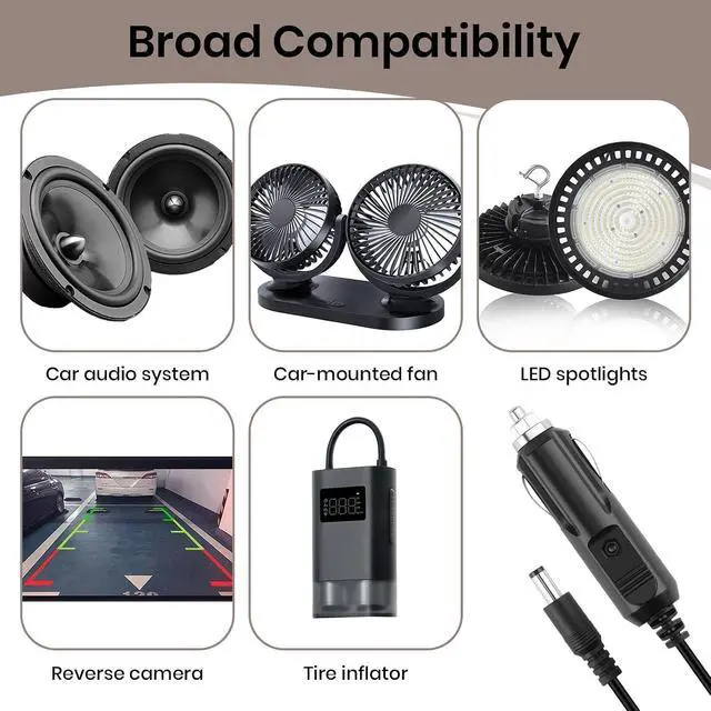 Alt view image 3 of 7 - 12V 5A Car Cigarette Lighter Power Supply DC 5.5x2.1mm Jack Cigarette Lighter