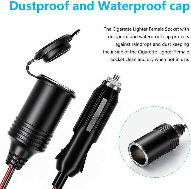 Alt view image 2 of 7 - 26FT 12V-24V Car Cigarette Lighter Extension Cord Heavy Duty