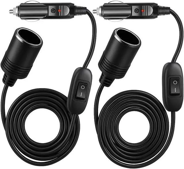 Alt view image 7 of 7 - Car Cigarette Lighter Extension Cable with ON/OFF Switch