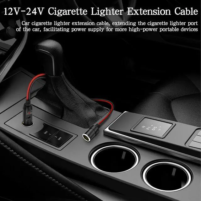 Alt view image 4 of 7 - Cigarette Lighter Extension Cord 14AWG 12V-24V Car Cigarette Lighter