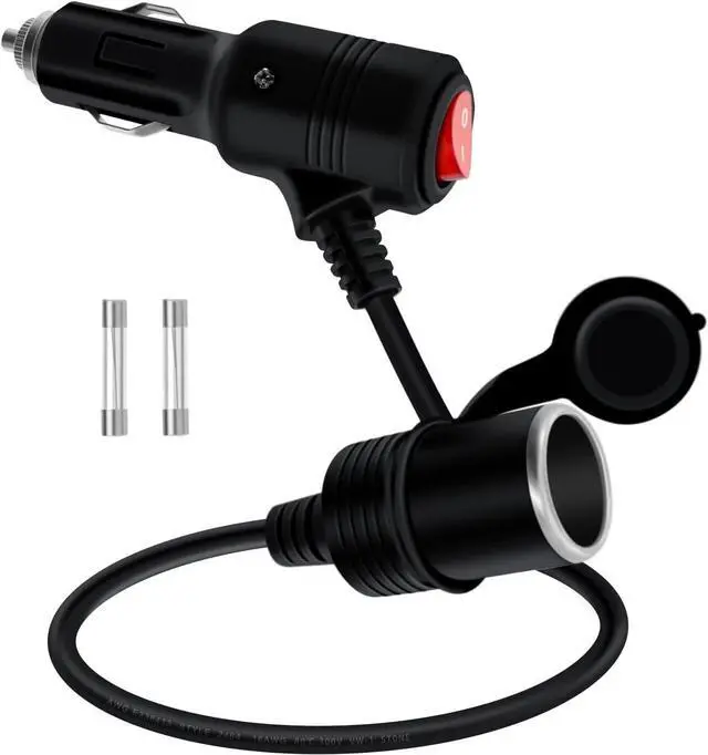 Main image of Cigarette Lighter Extension with Switch 12V 24V Car Charger Extension Cable