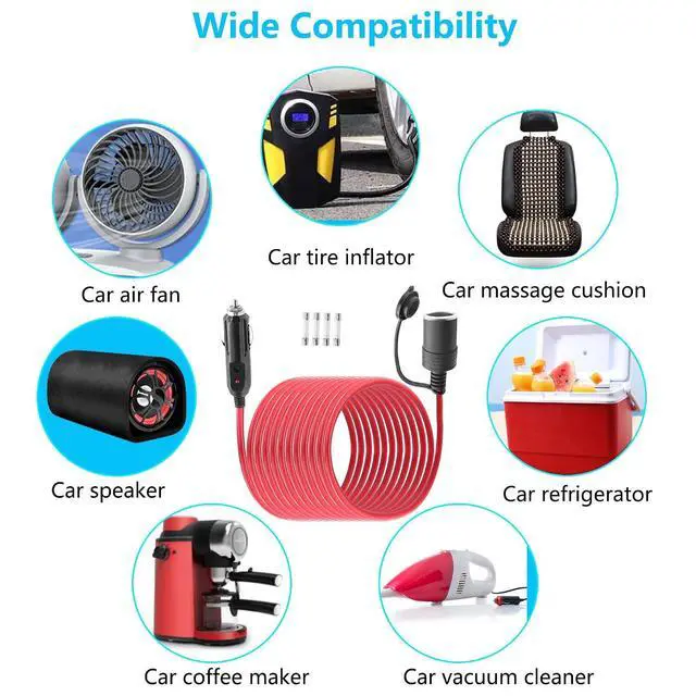 Alt view image 7 of 7 - 14AWG Car Cigarette Lighter Extension Cord