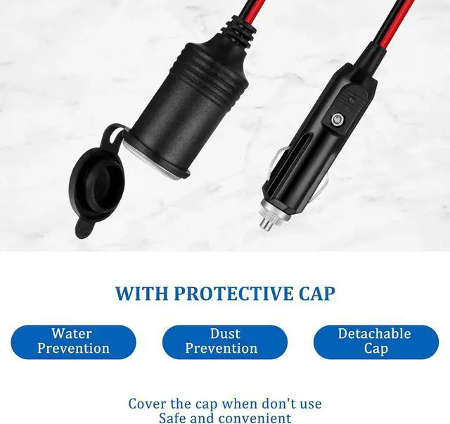 Alt view image 6 of 7 - 2Pcs 24FT/8M Car Lighter Extension Cigarette Lighter Extension Cord