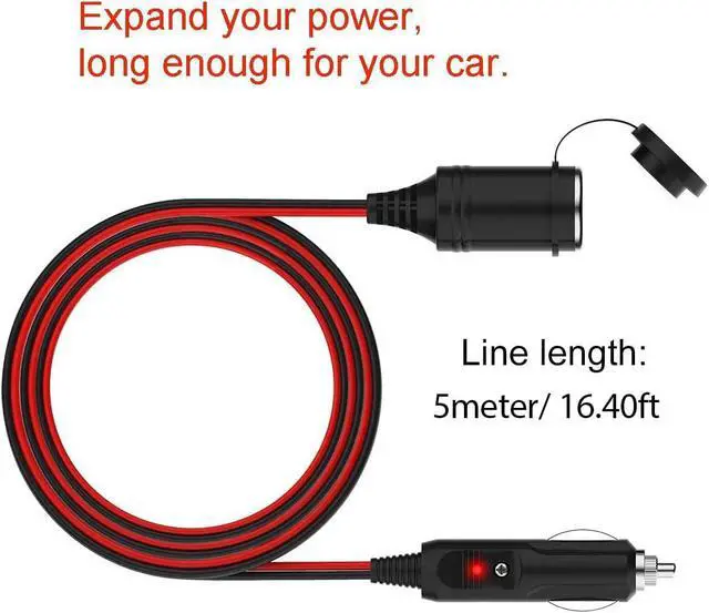 Alt view image 2 of 7 - Car Lighter Extension Cord Cigarette Charger Extension Lead Car